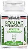 Konjac 3180 mg/j - Coupe Faim Puissant et Efficace - 95% Glucomannane - Aide Minceur, Détox, Digestion & Transit - Extrait Naturel - 90 gélules végétales - Laboratoire Français Mironlab