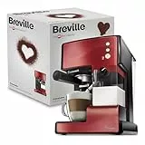 Breville Prima Latte 3-in-1 machine à café espresso, latte et cappuccino | pompe professionnelle 15 bars et mousseur à lait | rouge