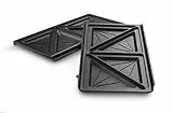 De'Longhi Set de plaques à sandwich DLSK154 – Accessoires de cuisine pour De'Longhi MultigGrill SW12, grille de cuisson avec cavité diagonale, en aluminium moulé sous pression, noir