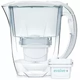 Aqua Optima Oria Carafe Filtrante, Capacité de 2,8 litres, avec 1 Cartouche Filtrante Evolve+ de 30 jours, réduit les microplastiques, le chlore, le calcaire et autres impuretés