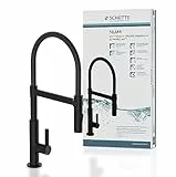 Schütte 79147 Miami Robinet de Cuisine 360° avec Tuyau Soft Touch Mitigeur monocommande avec douchette magnétique Extensible pour évier Noir Mat