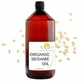 B.O.T Cosmetic & Wellness - Huile de Sésame Bio 100% Pure et Naturelle | Pressée à Froid | Multi-Usage | Anti-Âge pour la Peau | Soin Capillaire | Huile de Massage Ayurveda, 1000 ml