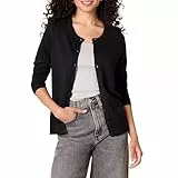 Amazon Essentials Gilet Col Rond Léger (Grandes Tailles Disponibles) Femme, Noir, XL