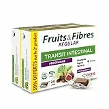 Ortis - Duo Fruits & Fibres Regular Promopack 2 x 24 Cubes - Complément Alimentaire pour Favoriser le Transit Intestinal - Paresse Intestinale Régulière - 100% Naturel à base de Rhubarbe