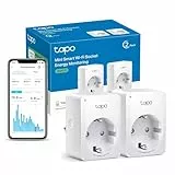 Tapo Prise Connectée WiFi, Suivi de consommation, 16A Type F, compatible avec Alexa et Google Home, Contrôler le radiateur, le chauffage, Économie d'énergie, Commande vocale, Tapo P110(2-pack)
