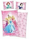 Disney Princess Ariel Cendrillon Raiponce Belle Aurora Parure de lit 100 % coton avec fermeture Éclair 40 x 60 cm + 100 x 135 cm