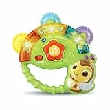 VTech - Lumi Tambourin, Instrument de Musique Bébé, Hochet Tambourin Interactif, Jeu de Motricité Fine, Jouet d'Éveil Musical, Cadeau Bébé Dès 3 Mois - Contenu en Français