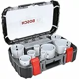 Bosch Accessories Coffret de 11 Scies Trépan Progressor for Wood & Metal Set Installations Électriques (pour bois et métal, Ø 25-86 mm, Accessoire pour Perceuses)
