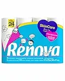 RENOVA SkinCare Papier hygiénique 3 plis blancs, 24 rouleaux