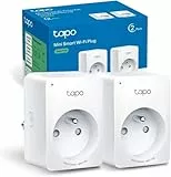 Tapo Prise Connectée WiFi, Prise Intelligente compatible avec Alexa et Google Home, 10A Type E, Contrôler le radiateur, la cafetière, la lampe à distance, aucun hub requis, Tapo P100(FR) 2 Pack