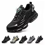 Gugifcto Chaussures de Sécurité Homme Femme Légère Basket Securite Antidérapante Mode Confortable Chaussures de Travail Respirantes Black 43 EU