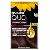 Garnier Coloration Permanente - Sans Ammoniaque - Aux Huiles Naturelles de Fleurs - Marron Glacé (4.15) - Olia