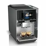 Siemens, machine à café à grain entièrement automatique, EQ700, écran iSelect, coffeeWorld, avec Cold Brew et Slow Brew, cappuccinatore, Home Connect, gris anthracite, TP715R01 classic