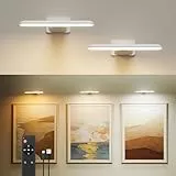 FULEN Applique Murale pour Tableaux, Éclairages Murales à Batterie Rechargeable, Lampe LED sans Fil pour Cible de Fléchettes, Lumiere pour Photos, 3 Températures de Couleur, Télécommande,Blanc