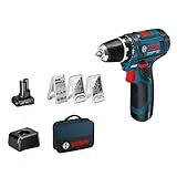 Bosch Professional 12V System perceuse-visseuse sans-fil GSR 12V-15 (avec set d’accessoires 39 pièces, batterie 2,0 Ah, batterie 4,0 Ah, chargeur GAL 12V-20, sacoche d’outil)