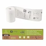 Exacompta SumUp - Réf. 40762E - Boîte de 20 bobines thermiques pour carte bancaire 57x30mm, 1 pli thermique 55g/m² sans Phenol, sans mandrin carton, zéro déchet plastique - Métrage +/-2m : 9m, blanc