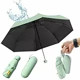 UHETLET Mini Parapluie Pliant Résistant au Vent Anti UV Parapluie Pliant Solid Mini Parapluie de Poche Solide Petit Parapluie de Voyage