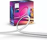 Philips Hue Lightstrip Play Gradient pour TV 55 pouces, Bande ambilight pour synchronisation de la lumière avec l'écran, Bande led compatible avec Alexa, Google Assistant et Apple Homekit
