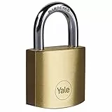 Yale Y110B/35/120/1 - Cadenas laiton 35 mm, anse acier cémenté, 3 cles - Pour Casier Scolaire Ecole, Vestiaire de Sport, Boîte à Outils, Armoire
