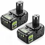 2 Packungen 18V 5.0Ah Ersatzbatterien mit USB für Ryobi One + System P108 P102 P103 P104 P105 P107 P109, kompatible Lithium-Ionen-Batterie für 18 Volt Ryobi Schnur-Werkzeuge