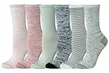 Amazon Essentials Chaussettes Mi-Mollet, Coton Femme, 6 Paires, Multicolore/Rayures/Teinture Spatiale, 38.5-43