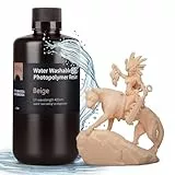ELEGOO Résine Imprimante 3D Lavable à l'Eau 2.0, Beige 1000g, Durcissement Rapide pour Imprimantes 3D LCD/DLP/MSLA, Resine Lavable à l'Eau 2.0 à Polymérisation UV 395-405 nm, Haute Durabilité
