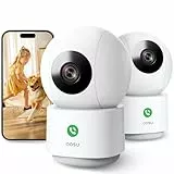 AOSU 2K Caméra Surveillance Intérieure WiFi, Vision Nocturne HD 10m, 5G/2.4 GHz WiFi, Détection Humaine AI, Camera IP 360°, Audio Bidirectionnel, pour Bébé/Animaux, Compatible avec Alexa