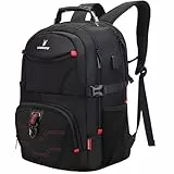 Vogshow Sac à dos extra large pour ordinateur portable de 17,3 pouces, antivol, pour les voyages, les affaires, l'école, pour homme et femme, noir, Noir , L
