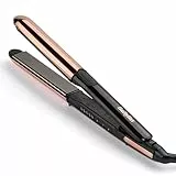 BaByliss Lisseur Cheveux Straight And Curl Brilliance-Plaques en titane, Ionique Anti-Frisottis, Chauffe rapide en 15 Secondes, Design métallique incurvé, 5réglages de température jusqu'à 235°C,ST482E