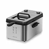 Cecotec Friteuse Électrique CleanFry Infinity 3000, Noir. 3 L, Jusqu’à 190 ºC, Minuterie, Cuve Émaillée qui convient au Lave-vaisselle, Filtre OilCleaner, 2400W.