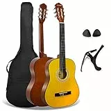 3rd Avenue Xf Pack Guitare Classique enfant Taille Junior 3/4 pour Débutants, Guitare Acoustique avec Cordes en Nylon, Housse, Capodastre et Médiators – Naturel