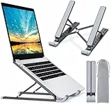 Babacom Support Ordinateur Portable, Support PC Portable à 9 Niveaux Réglables, Refroidisseur en Aluminium Ventilé Compatible avec MacBook, Lenovo, Autres Laptops Tablettes Moniteurs 10' - 15.6'