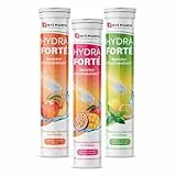 Forté Pharma - Hydra Forté - Sport, chaleur, voyages - Hydratation - Electrolytes, Vitamine C, Magnésium - Pêche, Citron Menthe, Mangue Passion - 24x3 comprimés effervescents - 1 à 2/jour