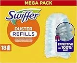 Swiffer Duster Plumeau Recharges, 18 Unités, Attrape et Retient 3x Plus de Poussière et Cheveux qu'un Plumeau Traditionnel, Efficace contre 100% des Poussières, Manche Vendu Séparément
