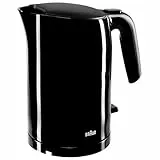 Braun WK 3110 BK Bouilloire | Capacité 1,7 l | 3000 W | Système de cuisson rapide | Filtre anti-calcaire amovible | Grand indicateur de niveau d'eau | Sans BPA | Noir