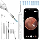 VITCOCO Otoscope Oreille, Cure Oreille Camera 1920P HD Wifi, Kit de Camera Oreille Nettoyage avec 6 LED et 7 Accessoires, Nettoyeur Oreille Camera pour IOS et Android(Blanc)