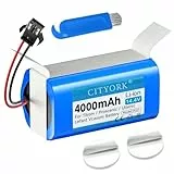 CITYORK Li-ION 4000mAh Batterie pour Proscenic 850T 850P, pour Ultenic D5/D5s/D5 Pro, pour Honiture G20, pour Venga 3000 3001,pour Lubluelu SL61/SL60D, pour Lefant T700, pour Bagotte BG600 BG750 Max