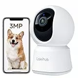 LAXIHUB 2K Caméra Surveillance WiFi Intérieur, 2,4GHz Caméras WiFi avec Vision Nocturne, 355° PTZ Caméra Chien, Suivi Automatique, Audio Bidirectionnel, Compatible Alexa et Assistant Google