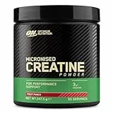 Optimum Nutrition Créatine Micronisée en Poudre, Goût Fruit Punch, 247.5g, 55 Doses