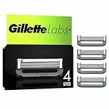 Gillette Labs Lot De 4 Recharges De Rasoir Pour Hommes, AUTHENTIQUES, A 5 Meilleures Lames De La Marque, Barre Exfoliante Pour Un Rasage Doux Et Efficace, Compatibles Avec Les Manches GilletteLabs