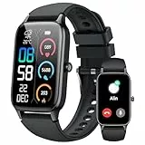 Dyurwa Montre Connectée Femme Homme avec Appel Bluetooth, 1.57' HD Smartwatch, 110+ Sportifs, Moniteur de Sommeil Cardiofréquencemètre Tension Artérielle SpO2, Montre Podometre pour Android iOS Noir