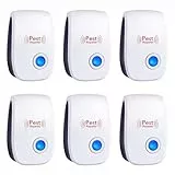 Repulsif Souris Ultrason, 6 Pack Ultrason Souris et Rats Anti Rongeur, Intérieur Répulsif Souris et Rats Ultrason Anti Souris, Rat, Rongeur, Cafard, Araignée, Moustique