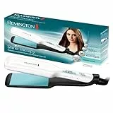 Remington Lisseur Cheveux [Soin Brillance & Douceur] Shine Therapy (Plaques larges, Céramique, Soin huile d'argan marocaine & vitamine E, Ecran LCD, 150-230°C) Fer à Lisser S8550