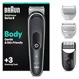 Braun Tondeuse Electrique Pour Le Corps Series 5 5340, Pour Homme, Torse, Aisselles, Aine, Parties Intimes Et Sensibles, Stylisation, Sabots Pour Longueurs 3-11 mm, SkinShield, Rasage Rapide Et Doux