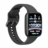 Tensky Montre Connectée Femme Homme, 1.85' Smartwatch Noir