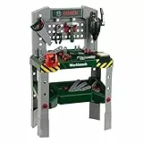 Theo Klein 8637 Etabli Bosch 48 pièces différentes | Réglable en hauteur | Plan de travail avec de nombreuses fonctions et des outils à piles | Avec marteau, scie, clé à molette et beaucoup d'autres accessoires | Dimensions : 52,5 cm x 27 cm x 84 cm | Jouet pour enfants à partir de 3 ans