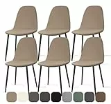 Housse de Chaise Scandinave 6 Pieces Universel Housses Chaise de Salle à Manger Lavable Extensible Couverture de Chaise Housse Chaise pour Décoration Salon Cuisine Hôtel (Kaki, 6 Pieces)-KC