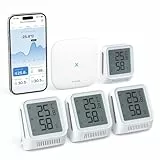 X-Sense Thermometre connecté WIFI, thermomètre Hygromètre connecté avec Écran LCD, Surveillance à Distance et Contrôle par Application, STH0A41