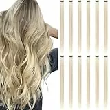 Extensions de cheveux colorés à clipser, 12 pièces, blonde