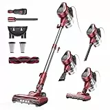 Vexilar C8 Aspirateur Balai avec Fil, 600W/60Kpa Aspirateur Balai Puissant avec Recharge Murale, Cable de 7 m, Brosse Anti-Emmêlement,1,5L Aspirateur pour Tapis,Sols Durs,Poils d'animau
